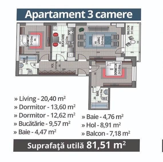 3 Camere IN Rezidential 2 Militari
