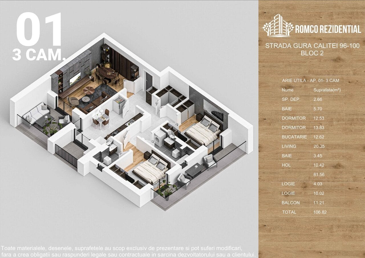 3 Camere Romco Rezidential Gura Calitei